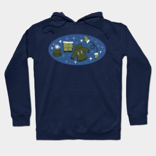 Winter weather snow lover gear cartoon illustration Hoodie